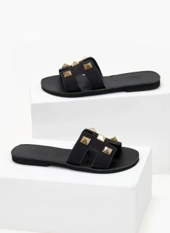 Estil Σανδάλια με τρουκς και ανοίγματα - Μαύρο -The Fashion Project Κατάστημα sandalia nubuck estil me trouks 103814 4ke5