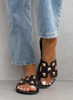 Estil Σανδάλια με τρουκς και ανοίγματα - Μαύρο