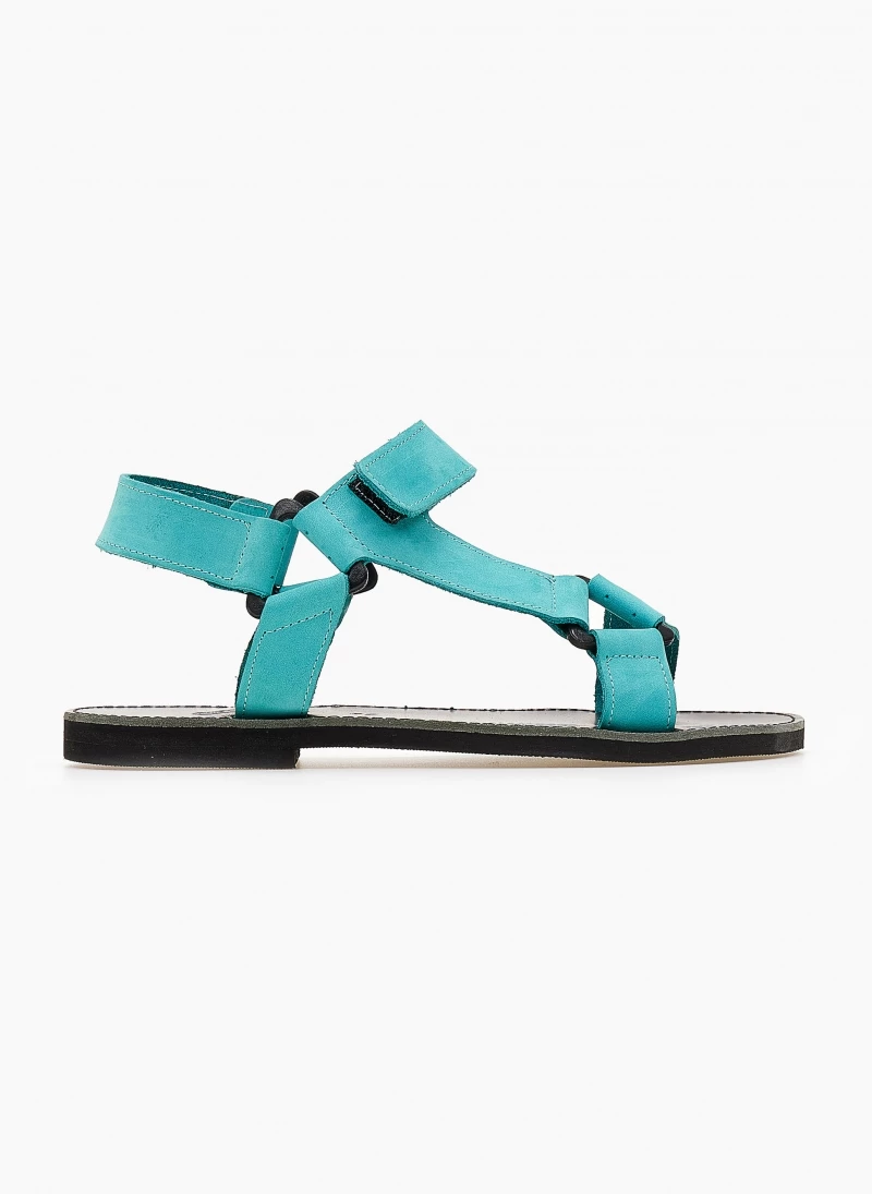 Σανδάλια δερμάτινα με velcro estil - Petrol Σανδάλια δερμάτινα με Velcro Estil - Petrol -The Fashion Project Κατάστημα sandalia nubuck estil me velcro 101296 nffl