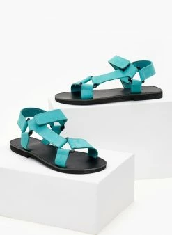 Σανδάλια δερμάτινα με Velcro Estil - Petrol 4 Σανδάλια δερμάτινα με Velcro Estil - Petrol -The Fashion Project Κατάστημα sandalia nubuck estil me velcro 101296 pa5e