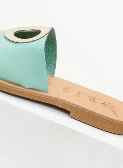 Σανδάλια Nubuck με διακοσμητικό Iris - Γαλάζιο -The Fashion Project Κατάστημα sandalia nubuck iris me kuklo 102723 snae