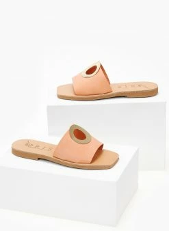 Σανδάλια Nubuck με διακοσμητικό Iris - Πορτοκαλί -The Fashion Project Κατάστημα sandalia nubuck iris me kuklo 104000 gce3