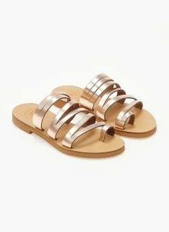 Σανδάλια δερμάτινα με λεπτά λουράκια Tfp - Χαλκός -The Fashion Project Κατάστημα sandalia tfp dermatina me lepta lourakia 103743 2k6z