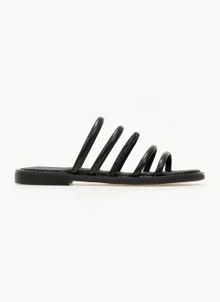 Σανδάλια δερμάτινα με στρας και λουράκια Tfp - Μαύρο -The Fashion Project Κατάστημα sandalia tfp me lourakia kai strass 105336 jutu