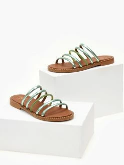 Σανδάλια δερμάτινα με στρας και λουράκια Tfp - Πράσινο 7 Σανδάλια δερμάτινα με στρας και λουράκια Tfp - Πράσινο -The Fashion Project Κατάστημα sandalia tfp me lourakia kai strass 105338 52h4