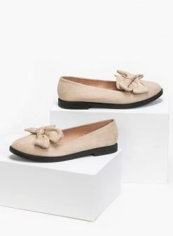 The Fashion Project Μπαλαρίνες Suede με φιόγκο - Μπεζ