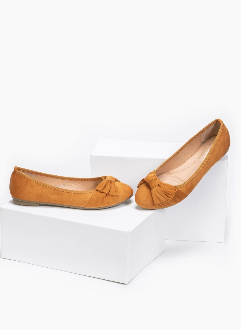 The Fashion Project Μπαλαρίνες Suede με κόμπο - Ταμπά - Image 2