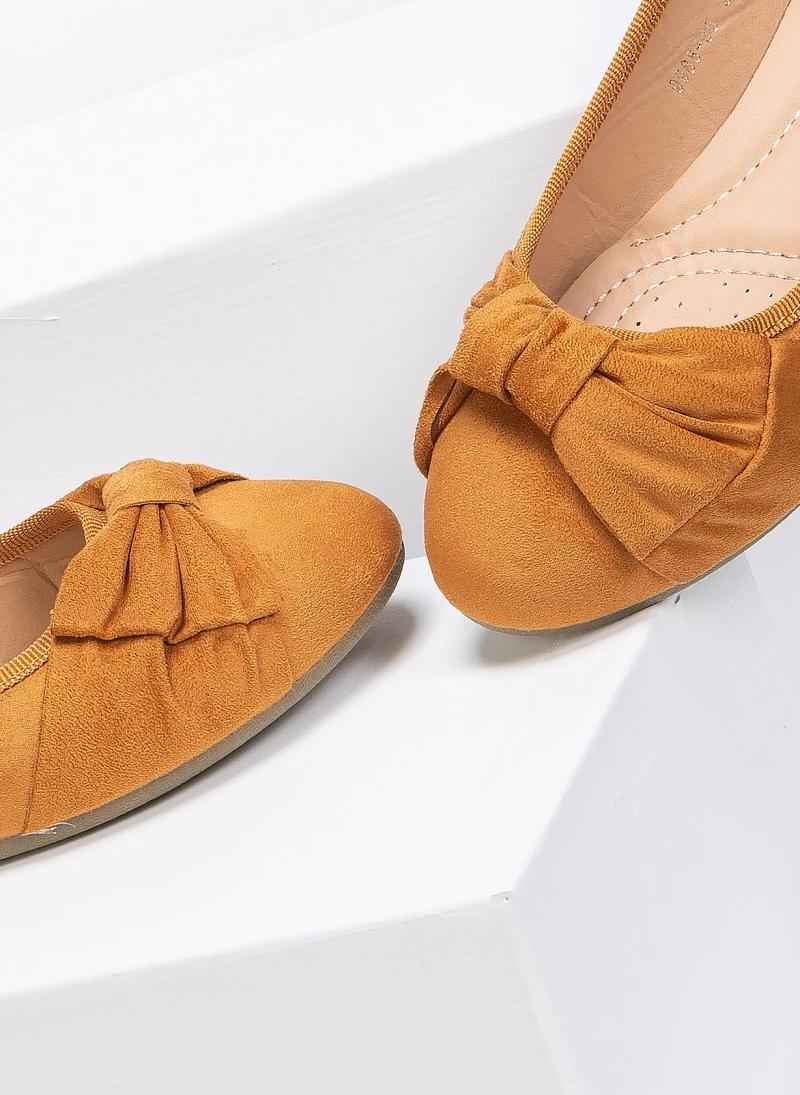 The Fashion Project Μπαλαρίνες Suede με κόμπο - Ταμπά - Image 3