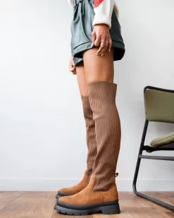 The Fashion Project Μπότες κάλτσα πάνω από το γόνατο - Ταμπά 7 The Fashion Project Μπότες κάλτσα πάνω από το γόνατο - Ταμπά -The Fashion Project Κατάστημα suede mpotes kaltsa panw apo to gonato 96979 873k