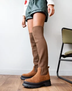 The Fashion Project Μπότες κάλτσα πάνω από το γόνατο - Ταμπά