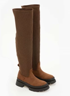 The Fashion Project Μπότες κάλτσα πάνω από το γόνατο - Ταμπά 9 The Fashion Project Μπότες κάλτσα πάνω από το γόνατο - Ταμπά -The Fashion Project Κατάστημα suede mpotes kaltsa panw apo to gonato 96979 t4vf